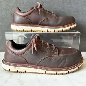 KEEN Utility San Jose Oxford Aluminum Toe Brown Leather Work Shoes-Men's 9.5D